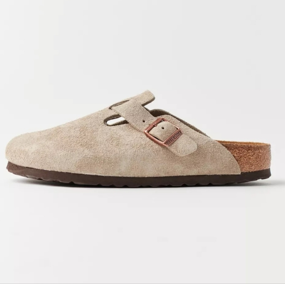 Birkenstock Women's Boston Soft Footbed Suede Clog, Taupe, Retail $169.95 USD - Picture 4 of 14